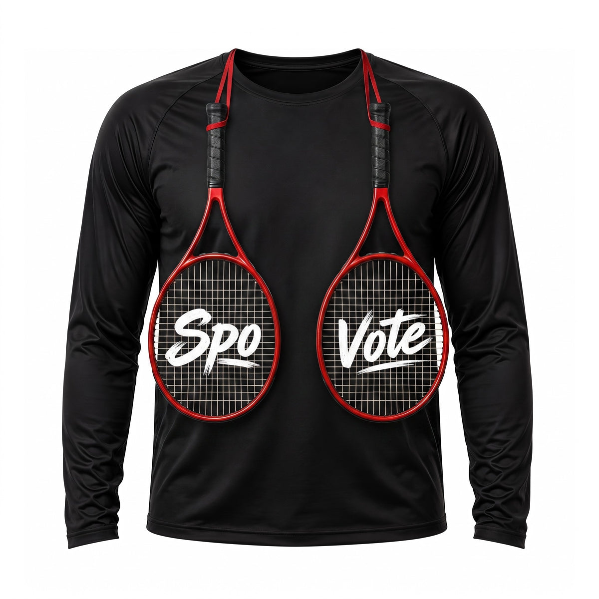 SpoVote Rackets Up dry-fit long-sleeve — front design