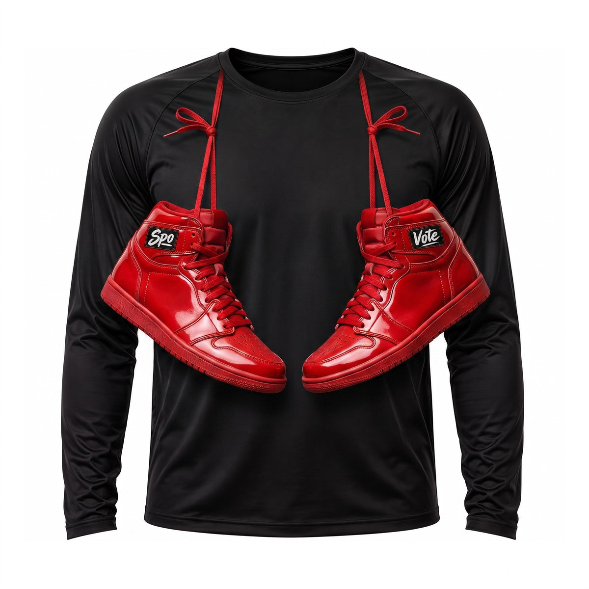 SpoVote Kicks Up dry-fit long-sleeve — front design