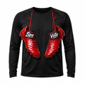 Black SpoVote Soccer dry-fit long-sleeve, front: two red soccer cleats labeled Spo and Vote
